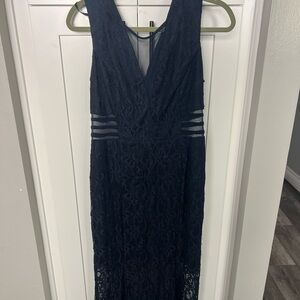 Lace Navy Evening Dress